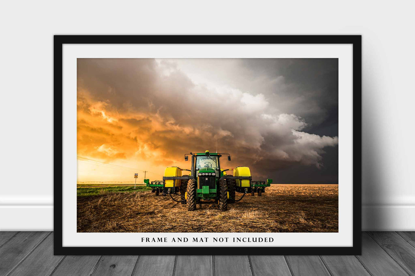 Tractor Photography Print | Kansas Storm Farm Equipment Thunderstorm Country Farmhouse Decor | Unframed