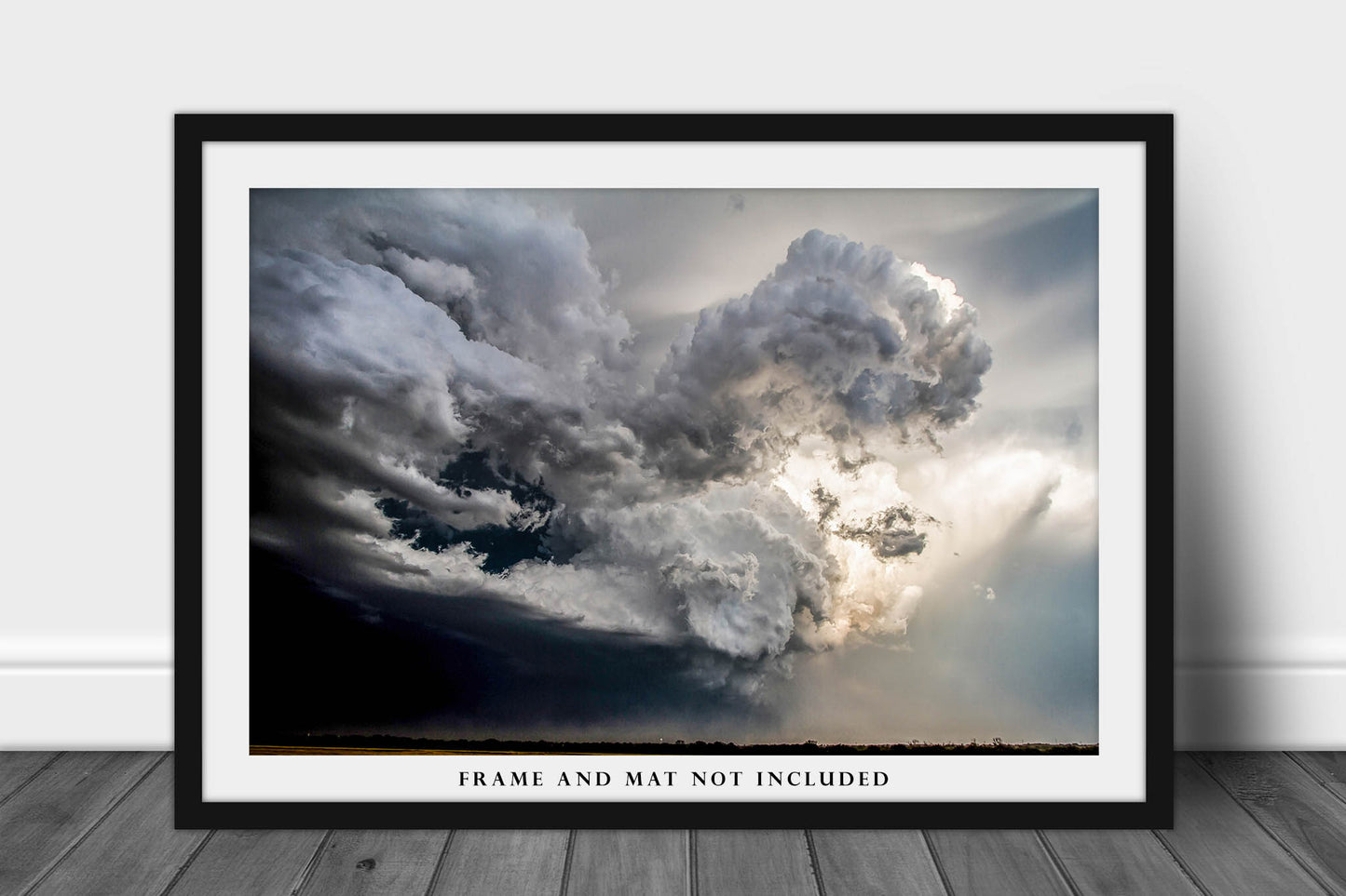 Storm Photography Wall Art Print - Picture of Cloud Shaped As Fist Over Oklahoma Plains Exteme Thunderstorm Weather Decor 4x6 to 30x45