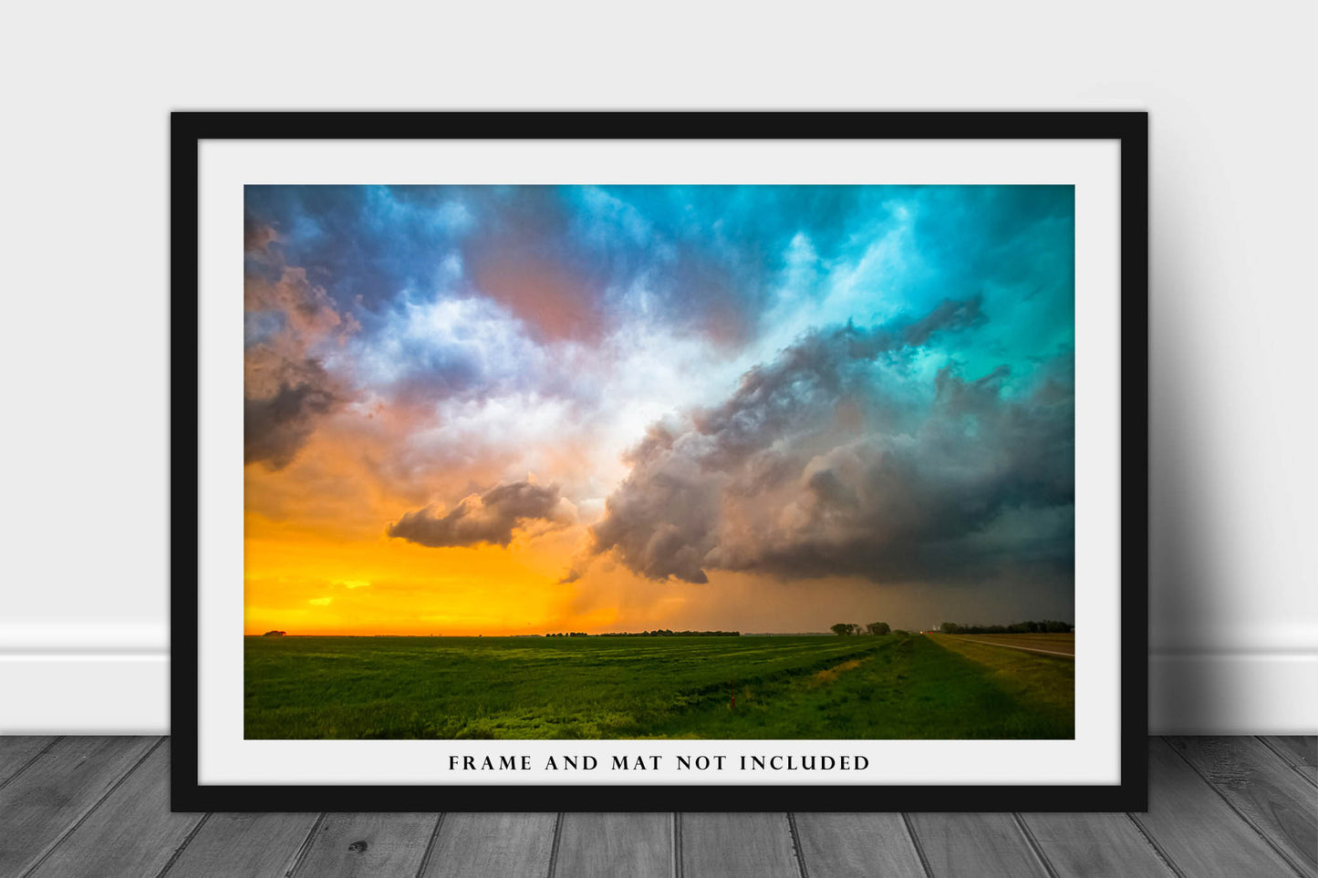 Sky Photography Print (Not Framed) Picture of Colorful Storm Clouds at Sunset on Spring Evening in Kansas Thunderstorm Wall Art Nature Decor