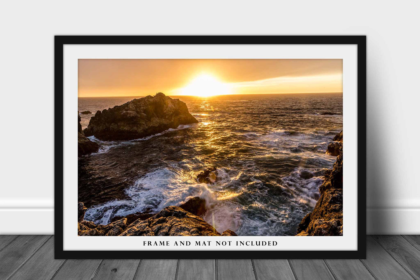 Coastal Photography Print (Not Framed) Picture of Crashing Waves at Sunset Over Pacific Ocean at Big Sur California Seascape Wall Art Beach Decor