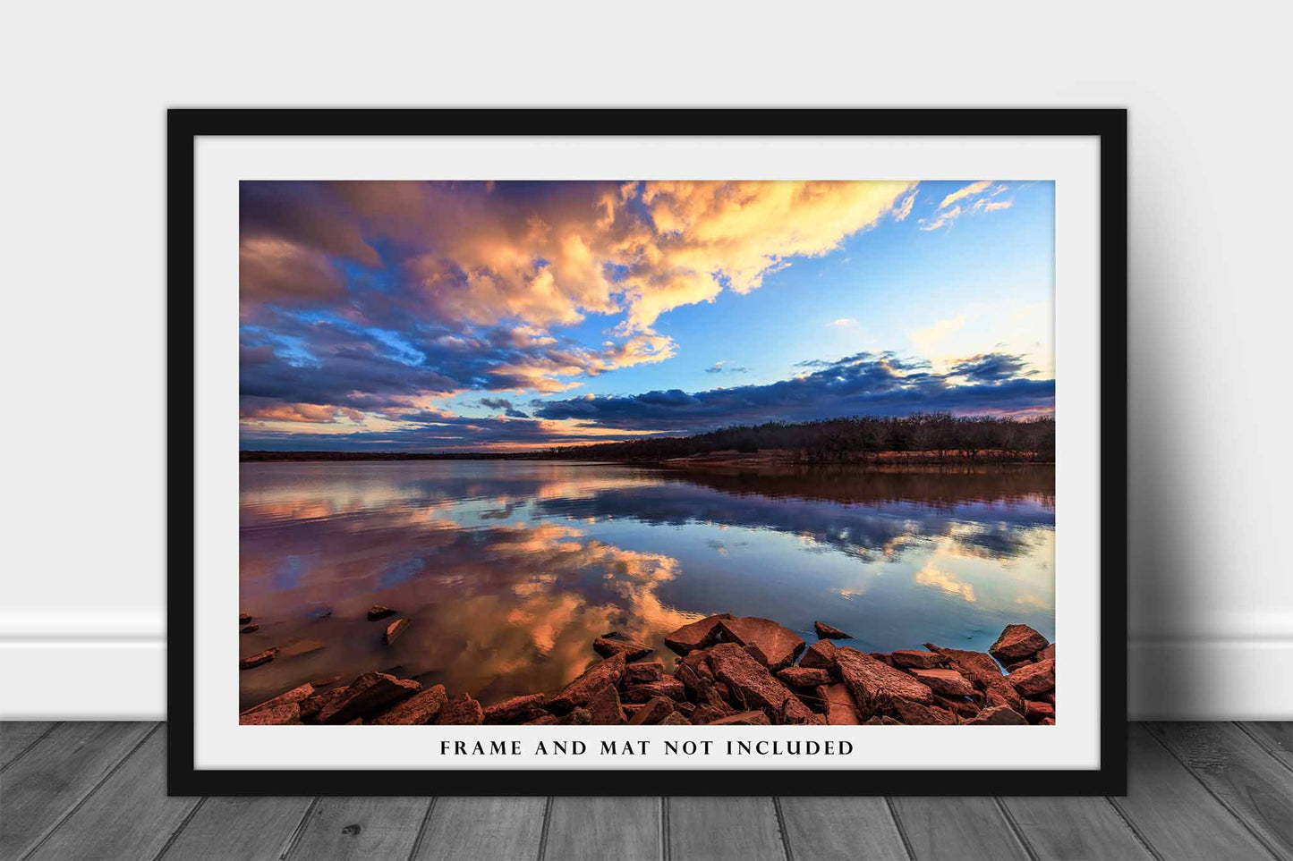 Lake Arcadia Photography Print | Sky Reflection Picture | Landscape Wall Art | Edmond Oklahoma Photo | Nature Decor | Not Framed