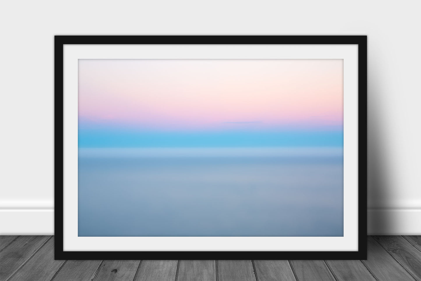 Framed blurry abstract print wall art of a layer of fog over the Pacific Ocean at sunrise in Big Sur, California by Sean Ramsey of Southern Plains Photography.