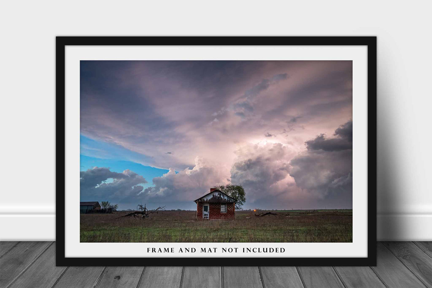 Storm Photography Print | Tiny House Picture | Stormy Sky Wall Art | Oklahoma Photo | Weather Decor | Not Framed