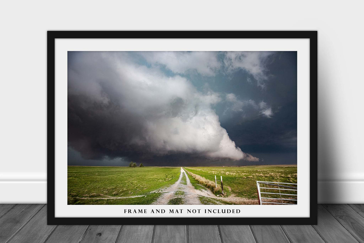 Thunderstorm Photography Print - Picture of Ground Scraping Storm Cloud in Oklahoma Extreme Weather Nature Photo Artwork Earthy Decor