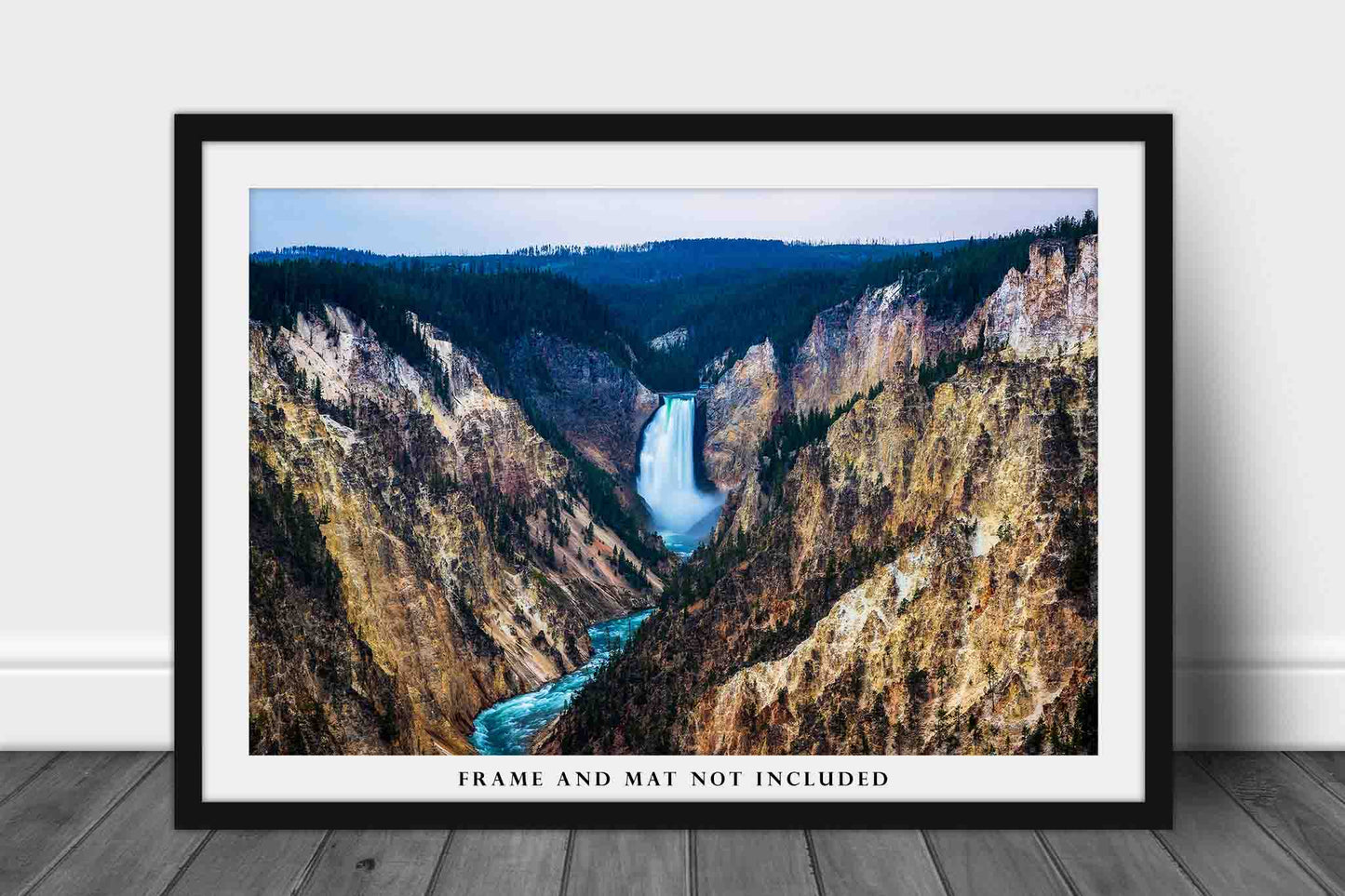 Yellowstone Photography Wall Art Print - Picture of Lower Falls at Twilight Western Waterfall Decor Wyoming Photograph 4x6 to 30x45