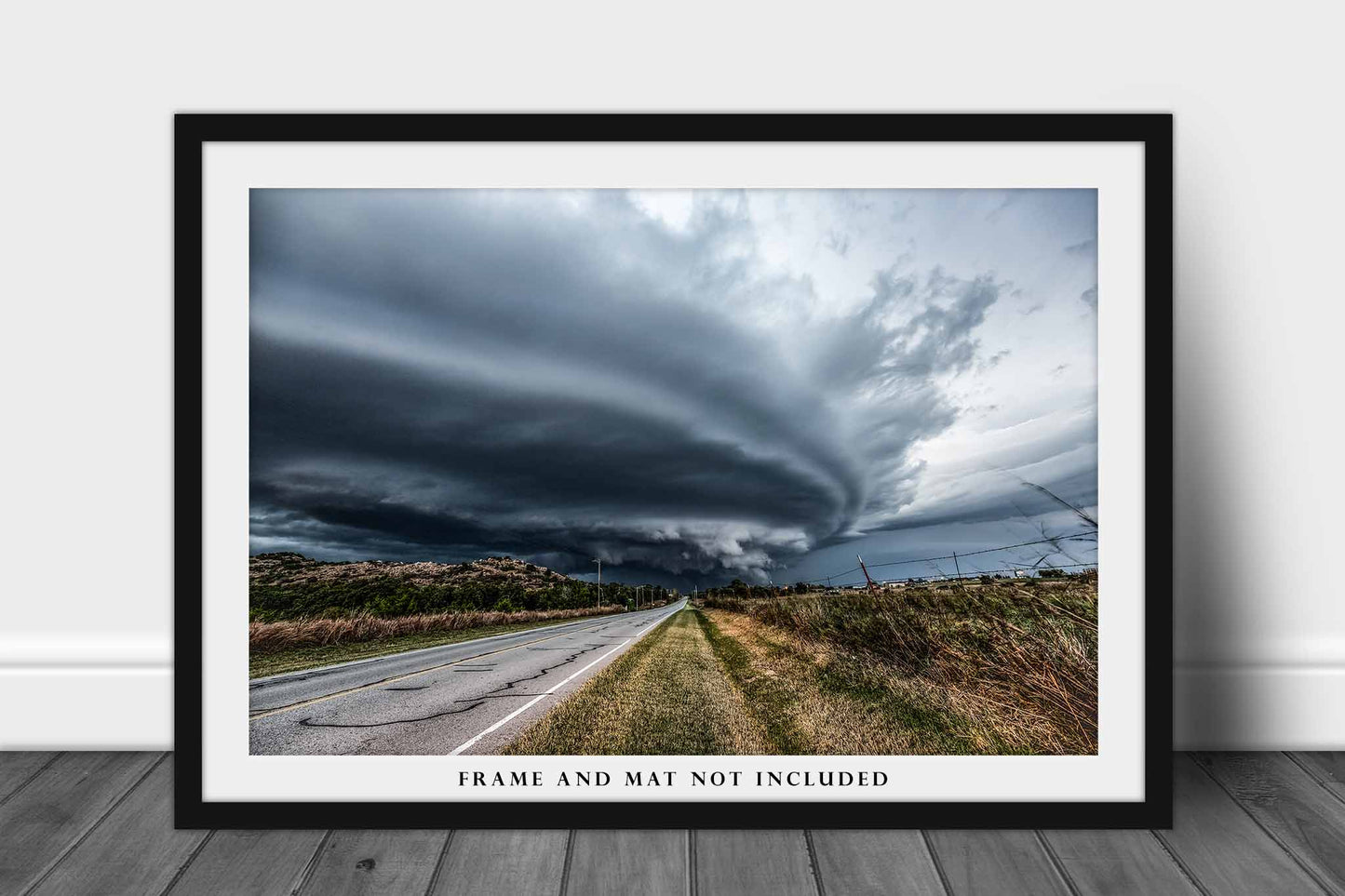 Storm Photography Print - Picture of Mothership Supercell Advancing Over Southern Oklahoma Plains in Autumn Scenic Weather Decor