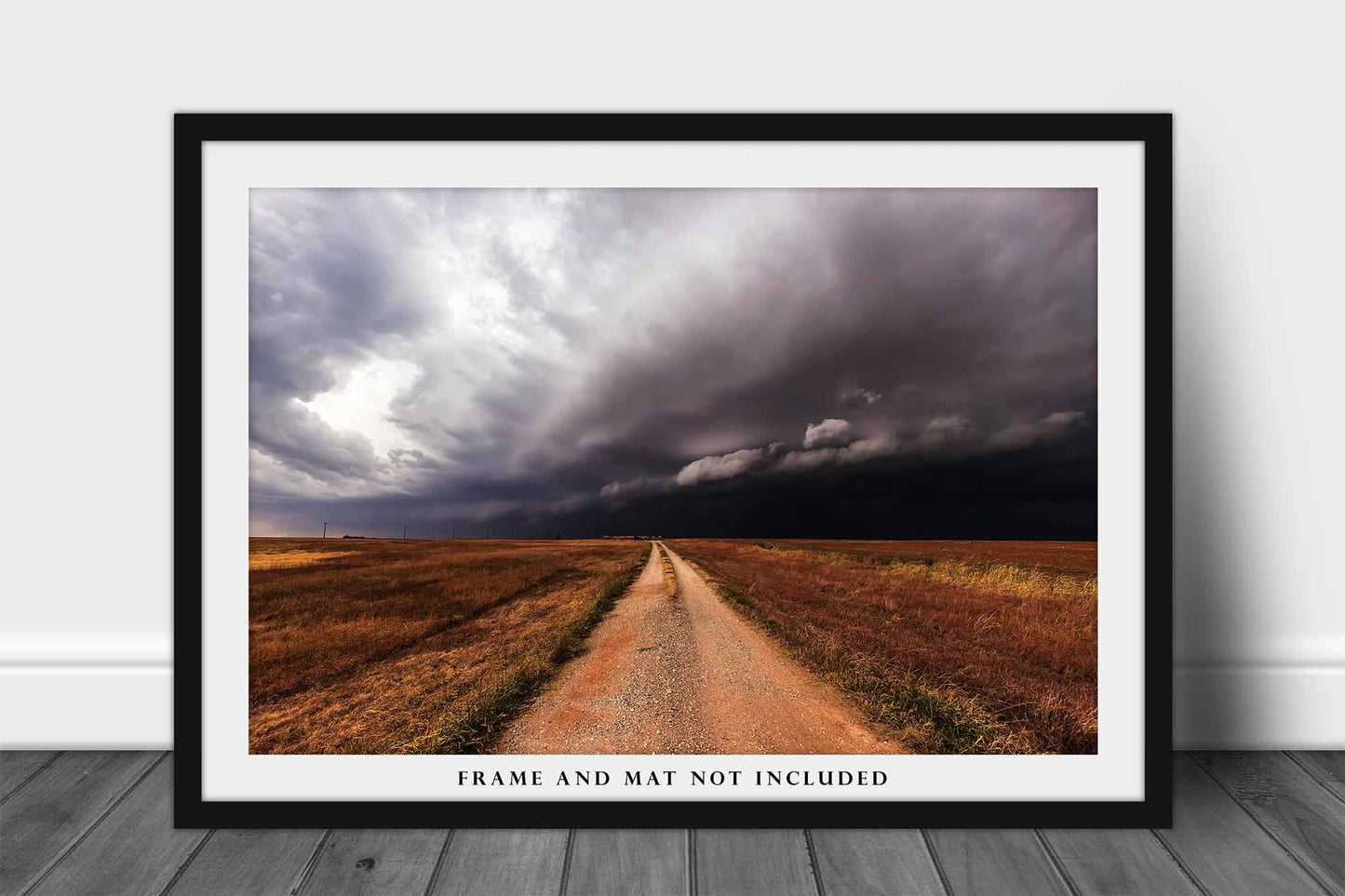 Dirt Road Leading to Thunderstorm in Oklahoma Photo Print (Unframed) | Storm Wall Art Weather Decor