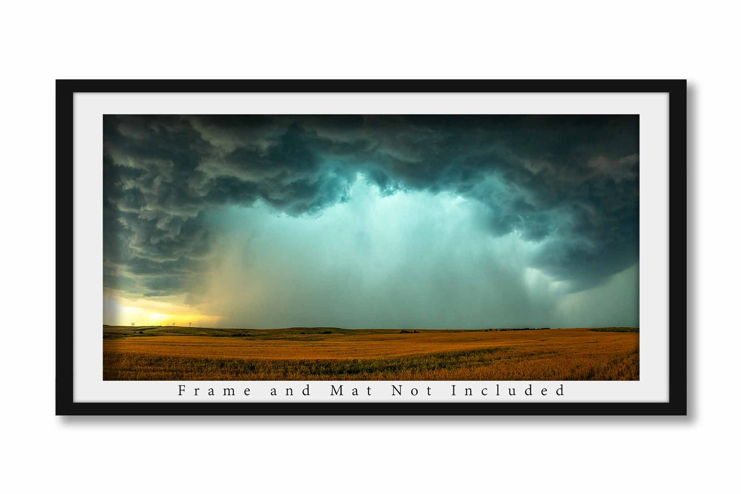 Storm Photography Print | Panoramic Thunderstorm Picture | Great Plains Wall Art | Oklahoma Panorama Photo | Weather Decor | Unframed