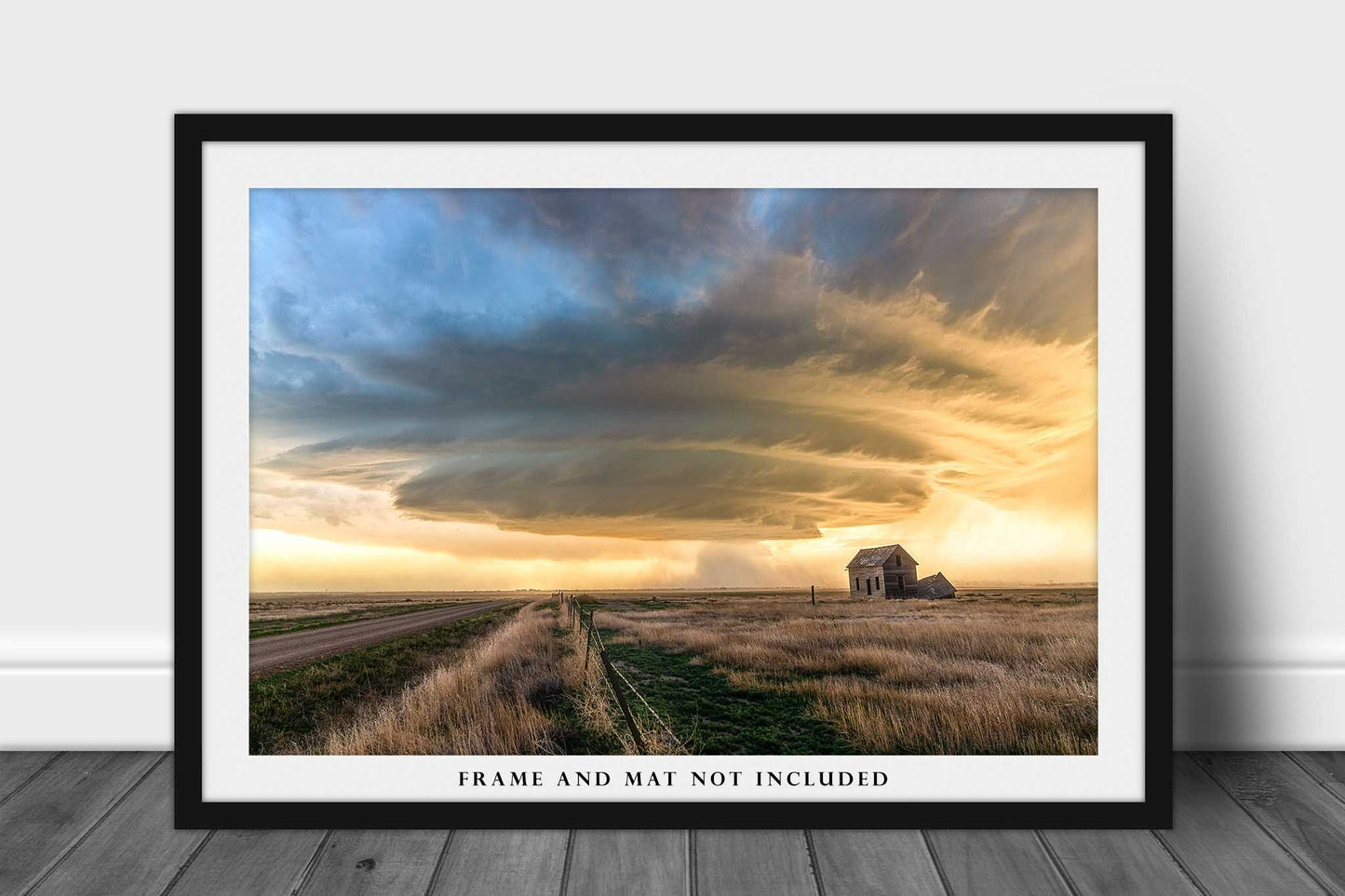Storm Photography Print - Picture of Supercell Thunderstorm Over Abandoned House on Spring Evening in Colorado - Weather Wall Art Decor
