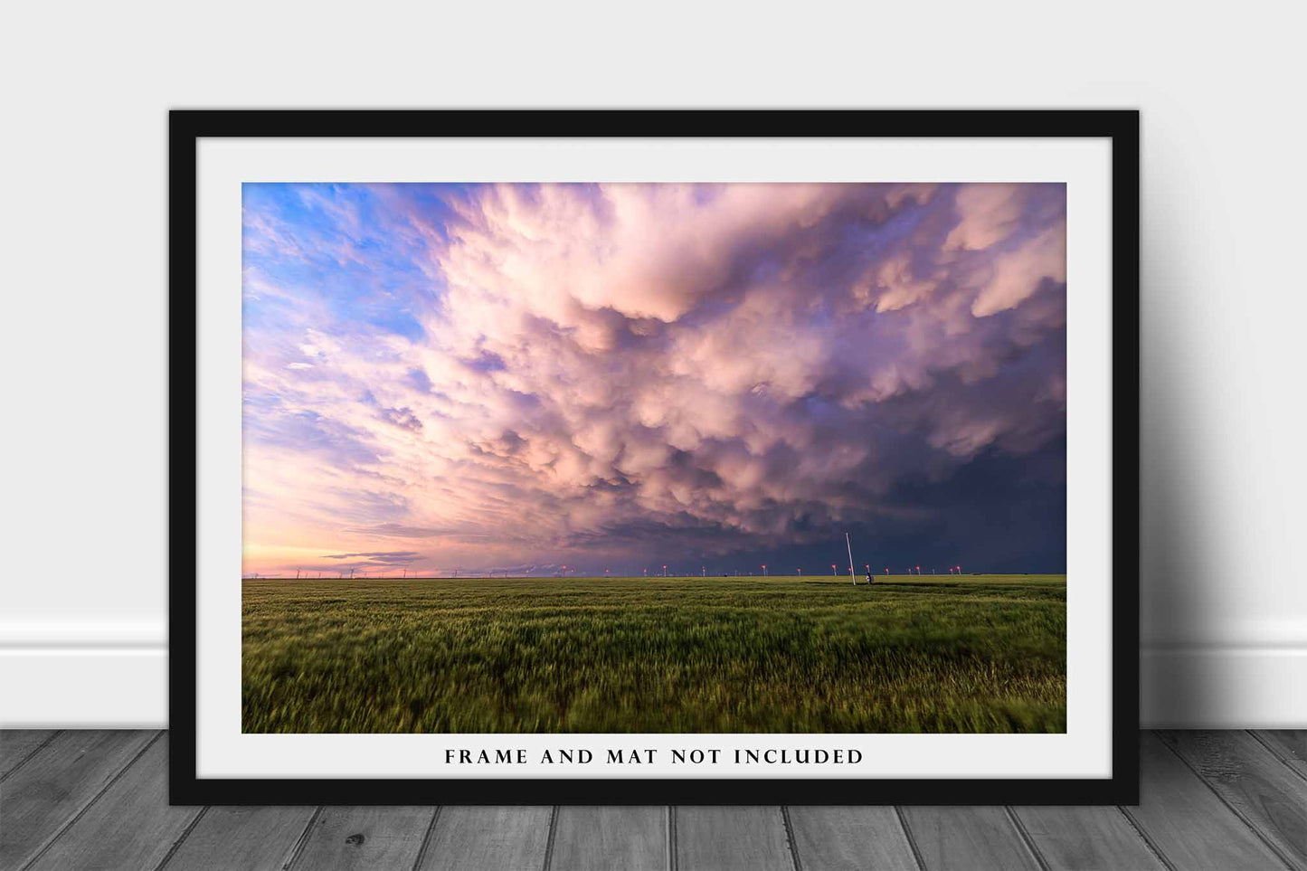Stormy Sky Photography Print | Storm Clouds Picture | Thunderstorm Over Wheat Field Wall Art | Texas Photo | Weather Decor | Not Framed