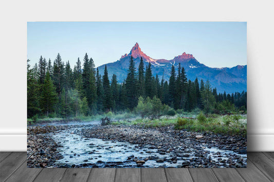 Rocky Mountain metal print of Pilot and Index Peaks overlooking the Clarks Fork of the Yellowstone River at sunrise on a summer morning along the Wyoming and Montana border by Sean Ramsey of Southern Plains Photography.
