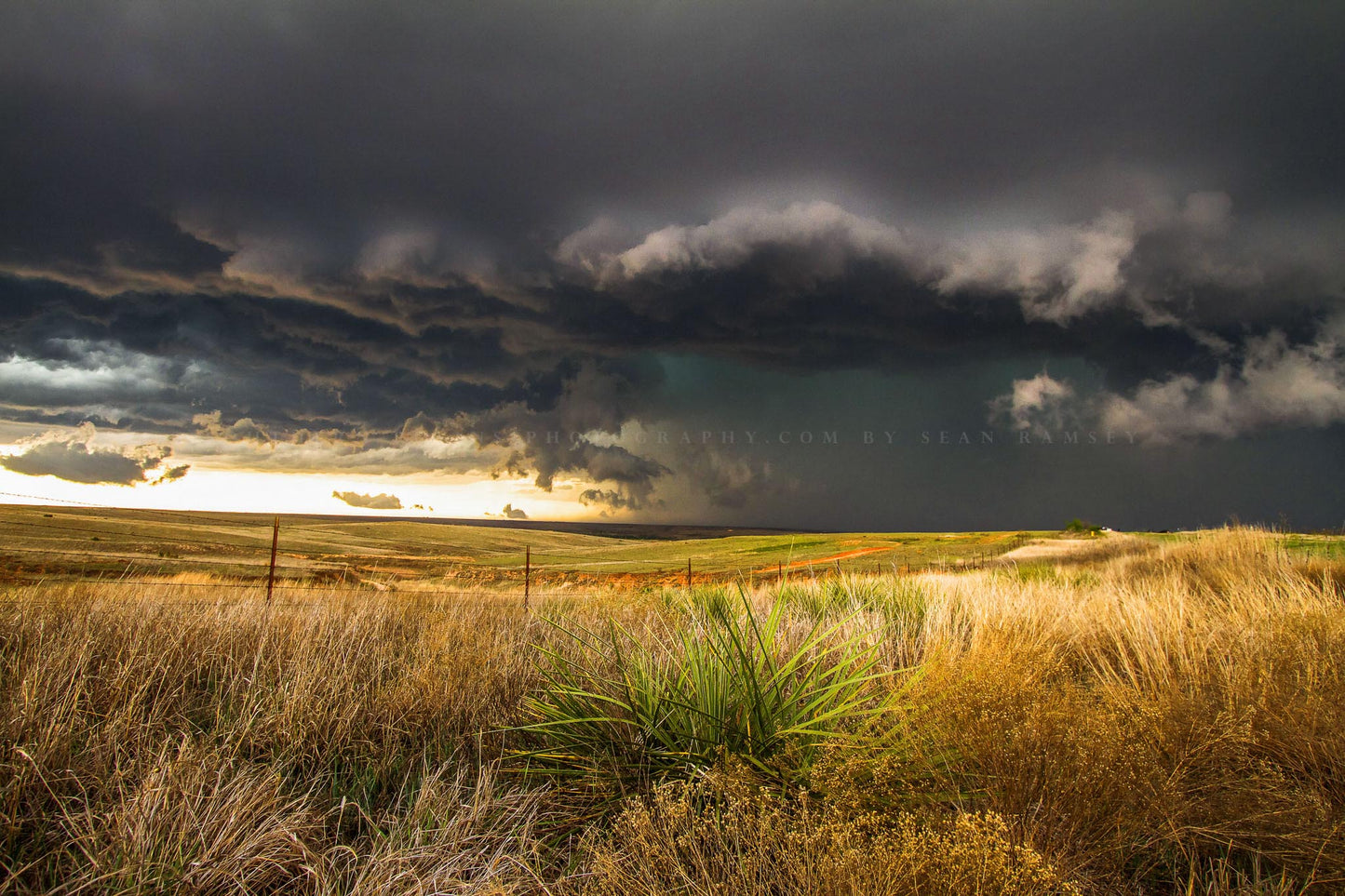 Storm photography print of a thunderstorm rumbling over the plains on a spring day in the Texas Panhandle by Sean Ramsey of Southern Plains Photography.