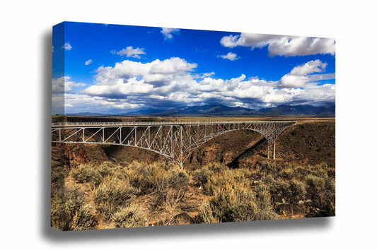 Southwest canvas wall art of the Rio Grande Gorge Bridge near Taos, New Mexico by Sean Ramsey of Southern Plains Photography.