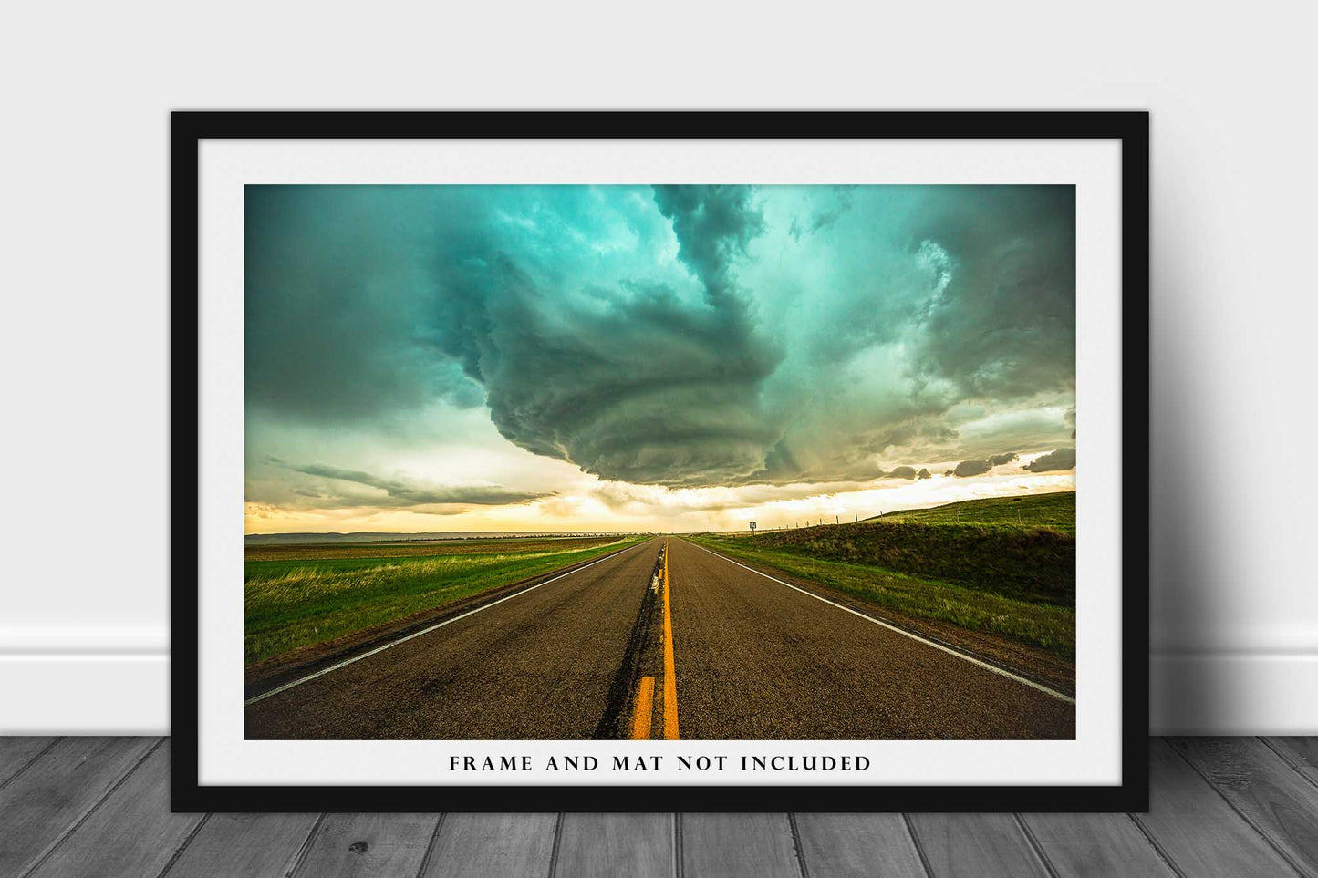Storm Photography Print (Not Framed) Picture of Supercell Thunderstorm Over Highway in Nebraska Weather Wall Art Adventure Decor
