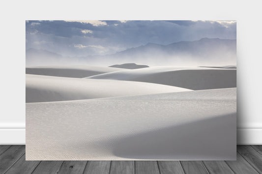 Desert southwest aluminum metal print wall art of abstract sand dunes at White Sands National Park near Alamogordo, New Mexico by Sean Ramsey of Southern Plains Photography.