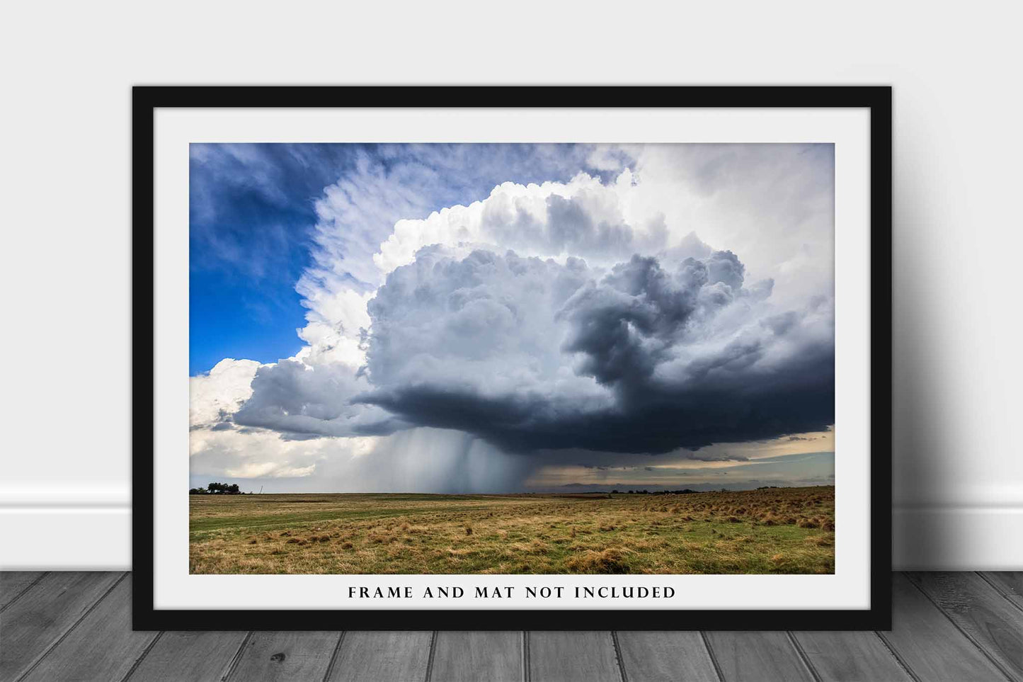 Thunderstorm Dropping Rain in Oklahoma Photo Print (Unframed) | Storm Cloud Wall Art Weather Decor