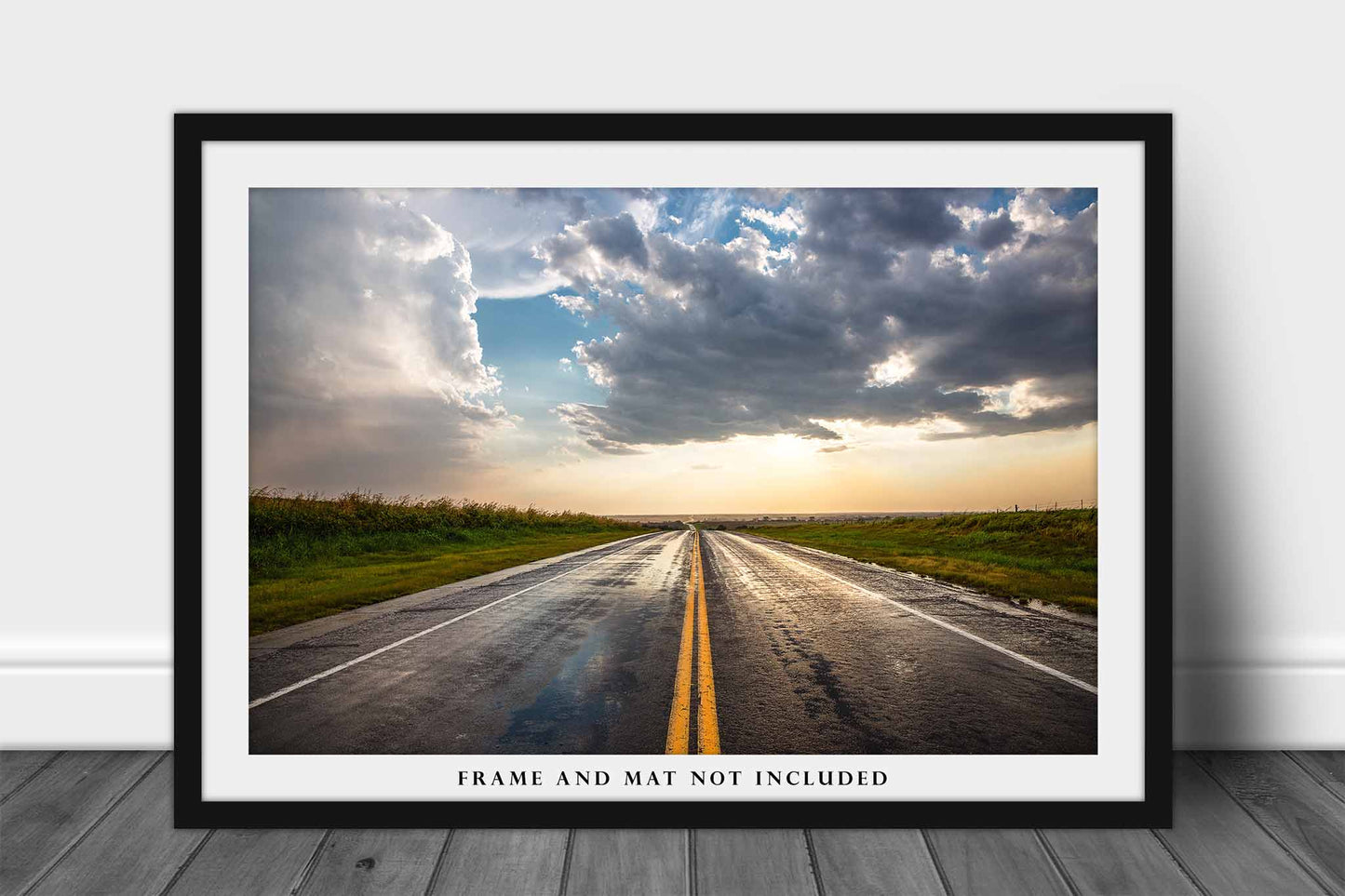Rain Soaked Highway Photography Print | Road Trip Picture | Adventure Wall Art | Oklahoma Photo | Storm Chasing Decor | Not Framed