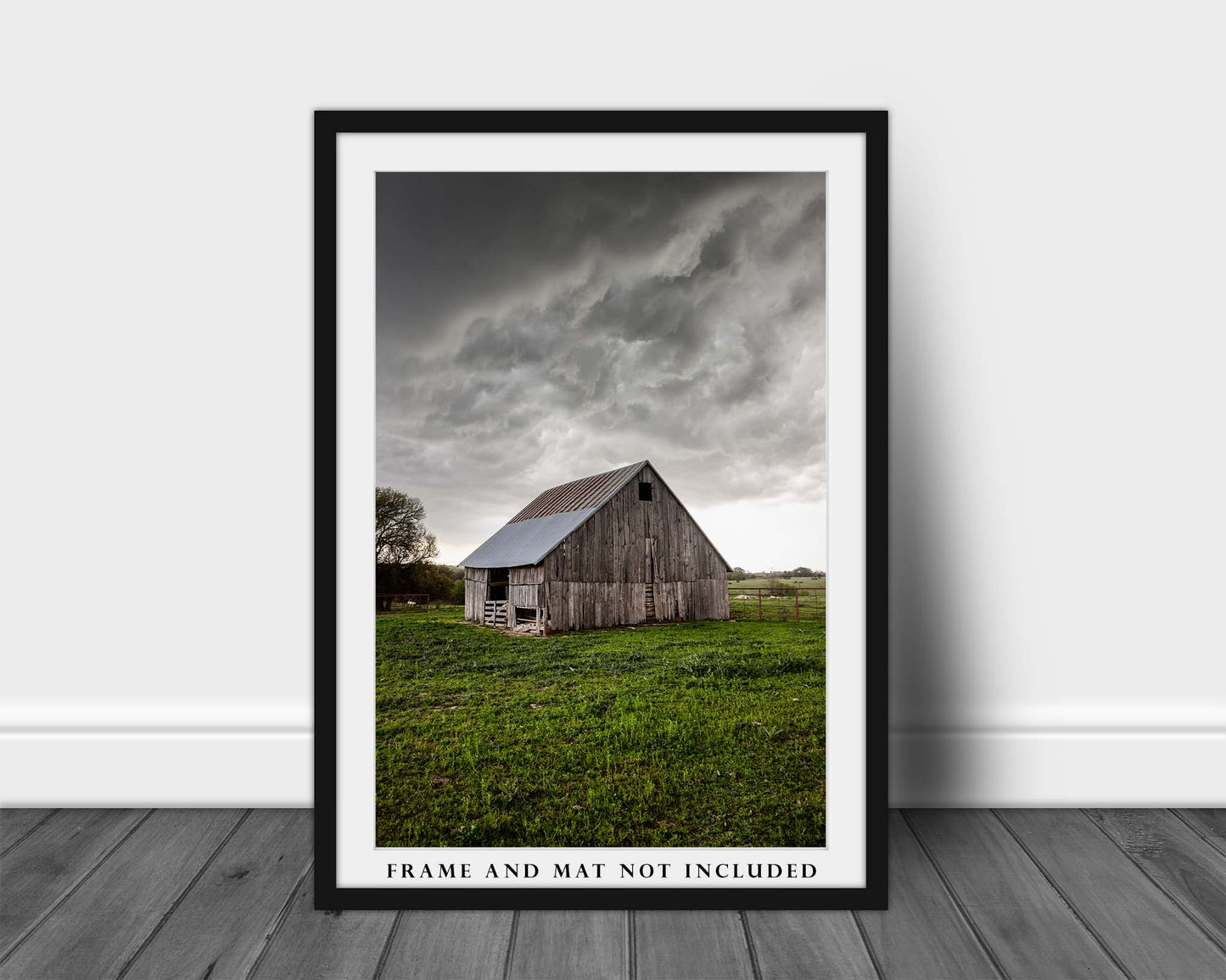 Country Photo Print | Rustic Barn Under Storm Clouds Picture | Texas Wall Art | Vertical Landscape Photography | Farmhouse Decor
