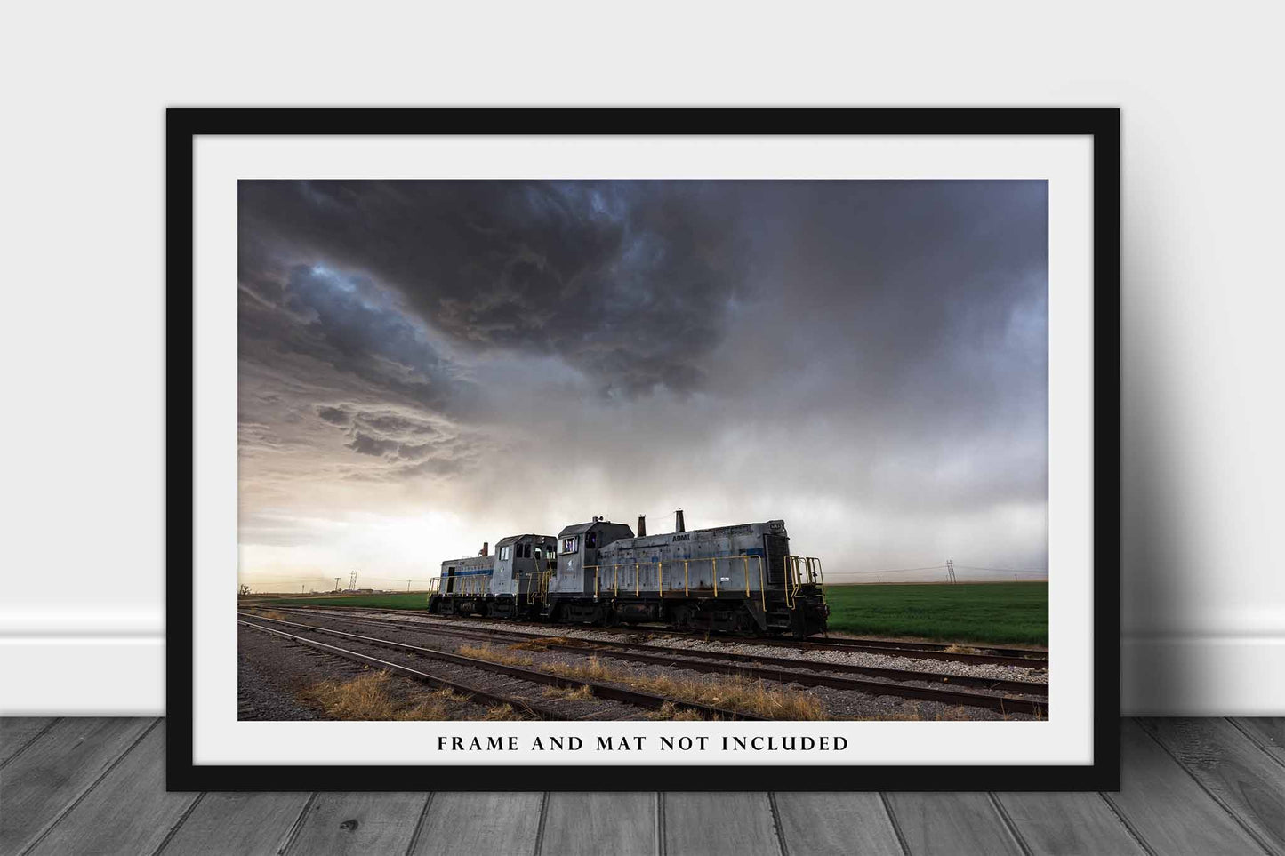 Train Photography Print | Locomotive Engine Picture | Storm Wall Art | Oklahoma Photo | Railroad Decor | Not Framed