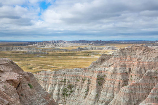 Great Plains photography print of Badlands National Park rising from the vast expansive northern prairie in South Dakota by Sean Ramsey of Southern Plains Photography.