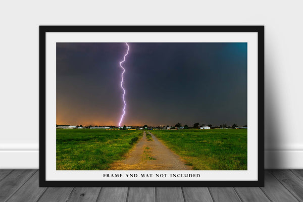 Storm Photo Print | Lightning Picture | Oklahoma Wall Art | Thunderstorm Photography | Nature Decor