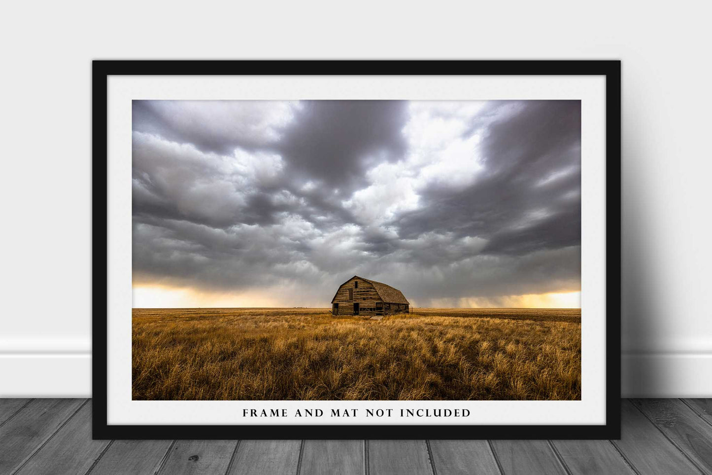 Country Photo Print | Old Barn Under Stormy Sky Picture | Oklahoma Wall Art | Great Plains Photography | Farmhouse Decor