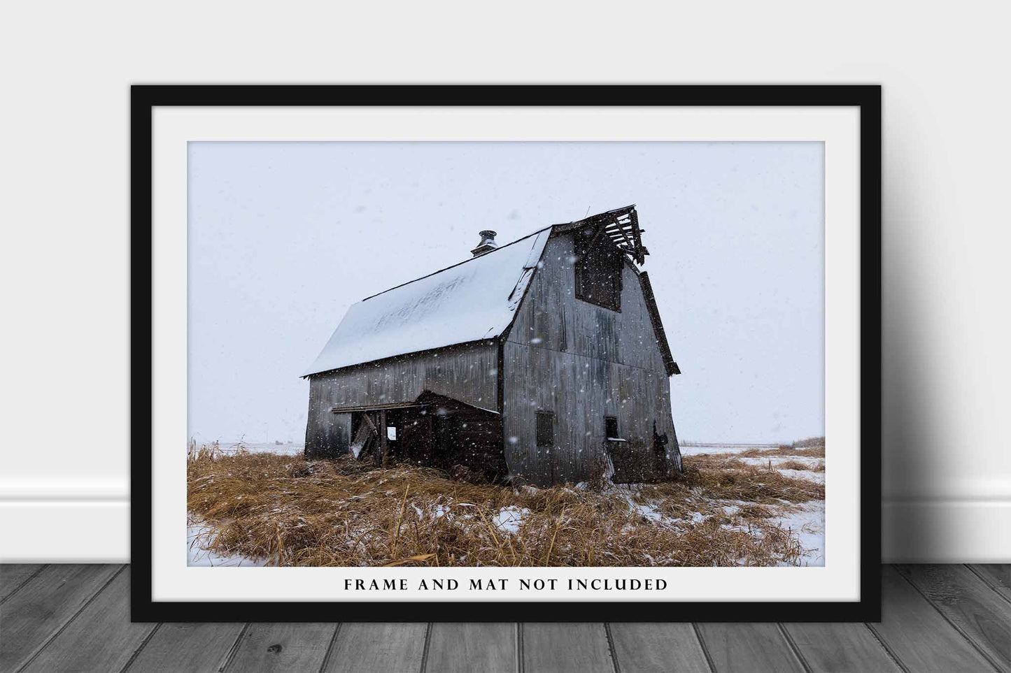 Snowy Barn Photography Print | Country Picture | Winter Wall Art | Oklahoma Photo | Farmhouse Decor | Not Framed