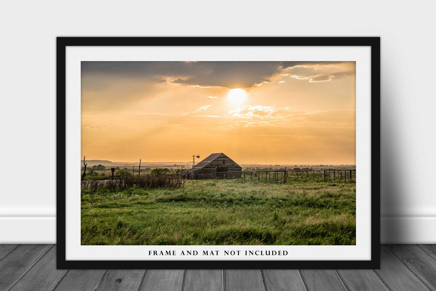 Country Picture - Fine Art Photography Print of Old Wooden Barn in Rural Oklahoma Rustic Farmhouse Artwork Wall Art Photo Decor