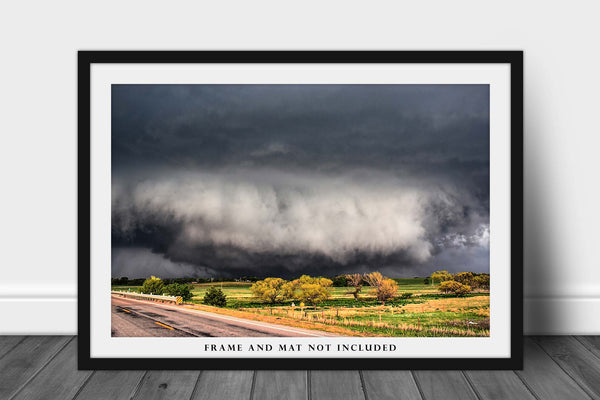 Tornado Photography Art Print - Picture of Wide Tornado Touching Down in Northwest Oklahoma Extreme Weather Photo Storm Photograph