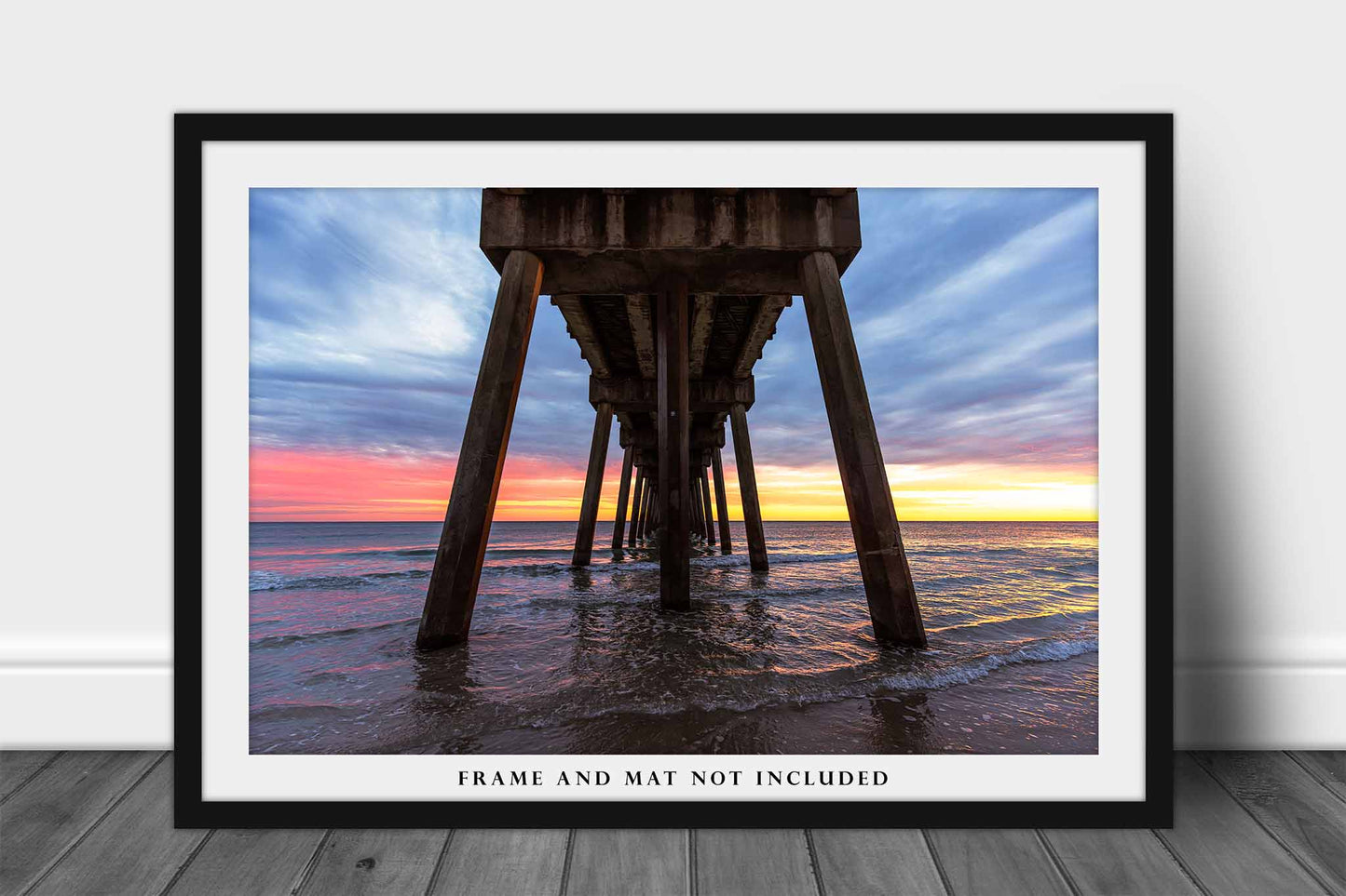 Pensacola Beach Pier Photography Print | Gulf Coast Picture | Coastal Sunset Wall Art | Florida Seascape Photo | Beach House Decor | Not Framed