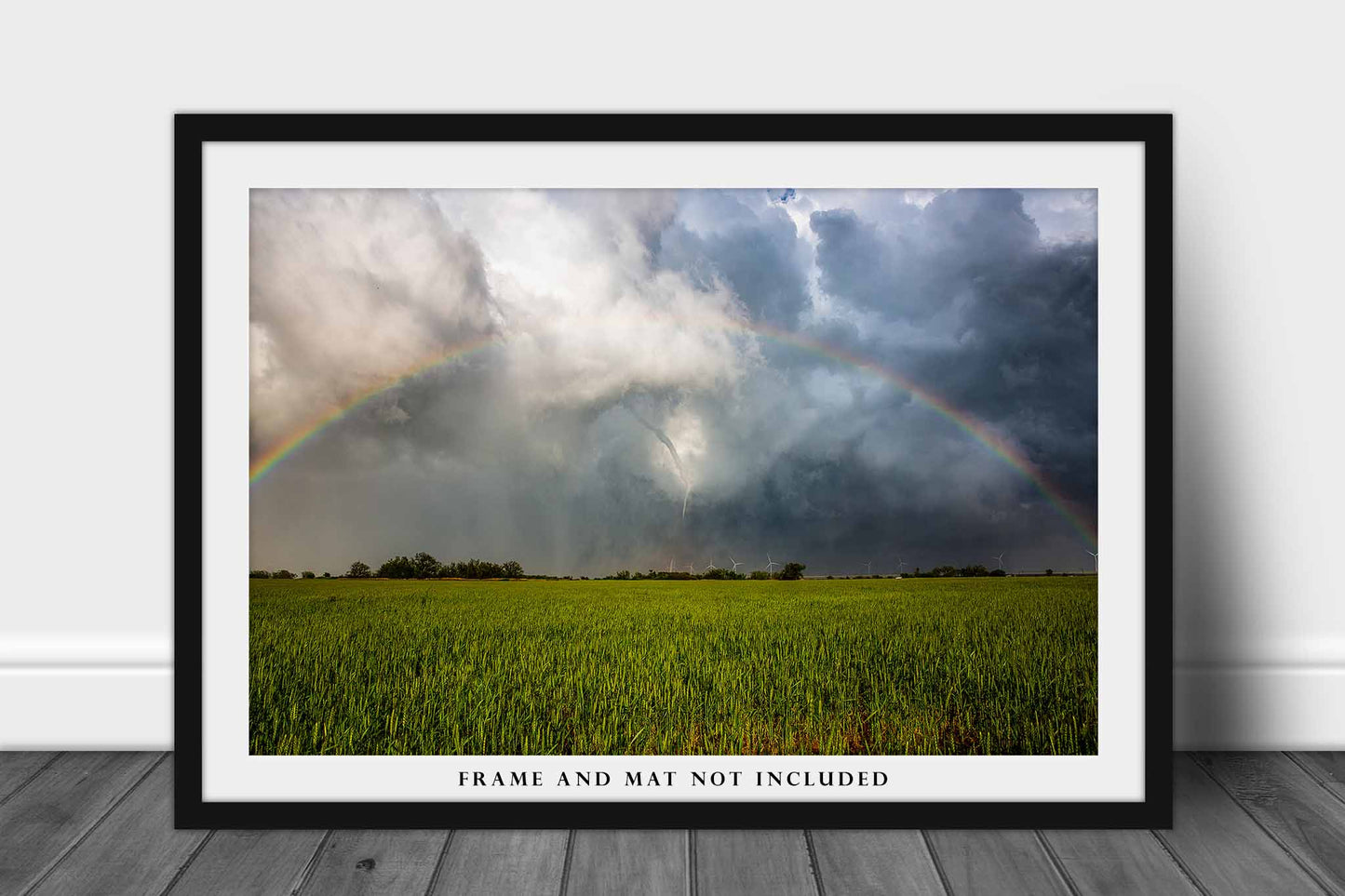 Storm Photography Print (Not Framed) Picture of Tornado Roping Out Under Full Rainbow on Stormy Spring Day in Texas Thunderstorm Wall Art Nature Decor
