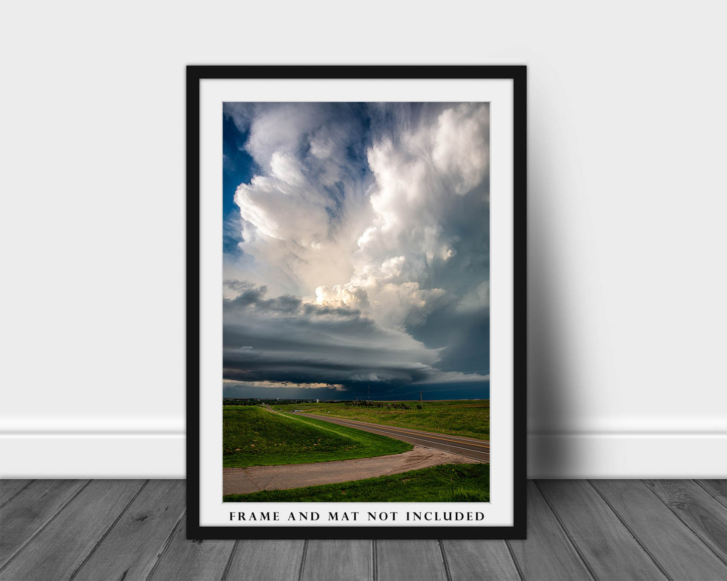 Storm Photography Print Vertical Picture of Supercell with Updraft Over Highway on Spring Day in Kansas - Nature Wall Art Decor 4x6 to 40x60