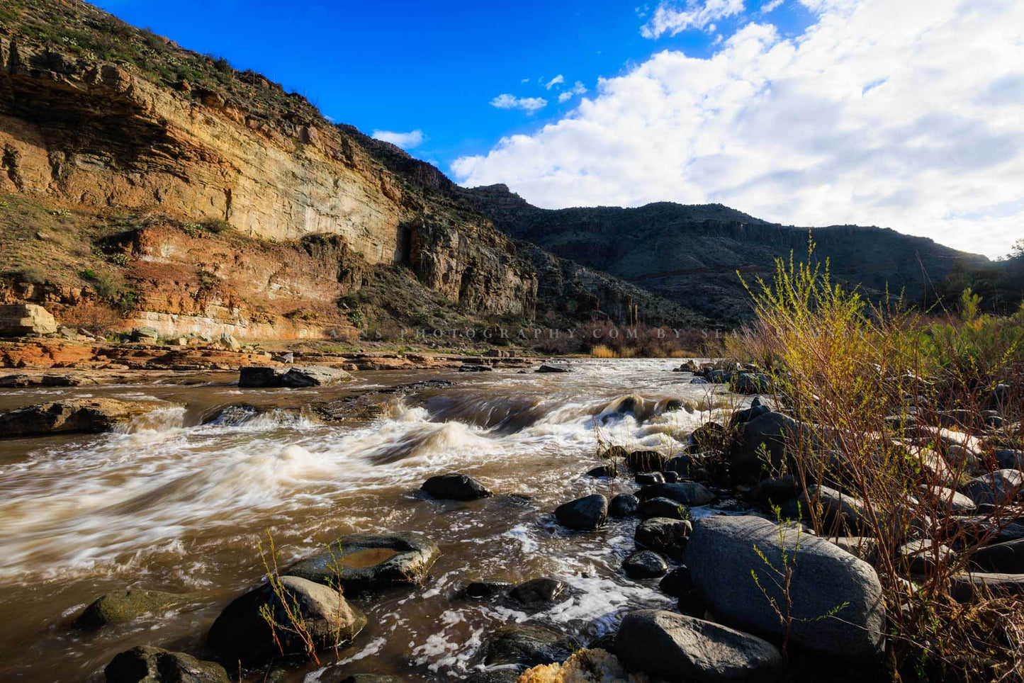 Wilderness photography print of the Salt River swollen by spring runoff in the Salt River Canyon in Arizona by Sean Ramsey of Southern Plains Photography.