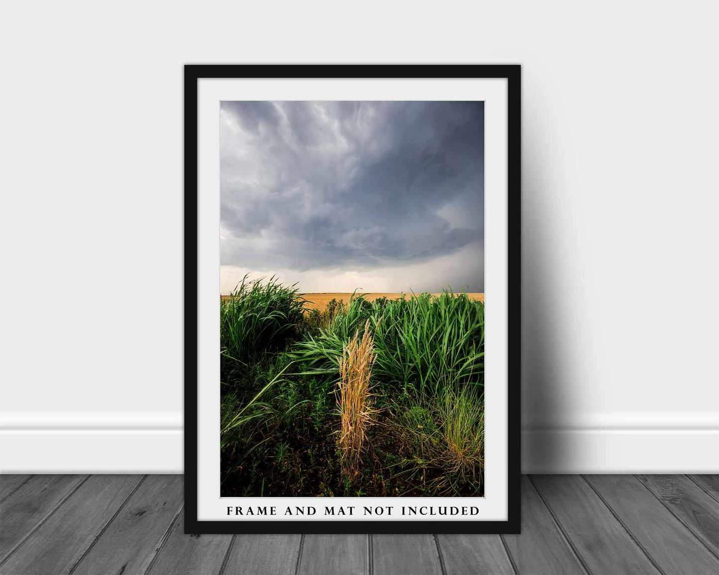 Storm Photography Print | Vertical Wheat Picture | Thunderstorm Wall Art | Oklahoma Photo | Farm and Country Decor | Not Framed