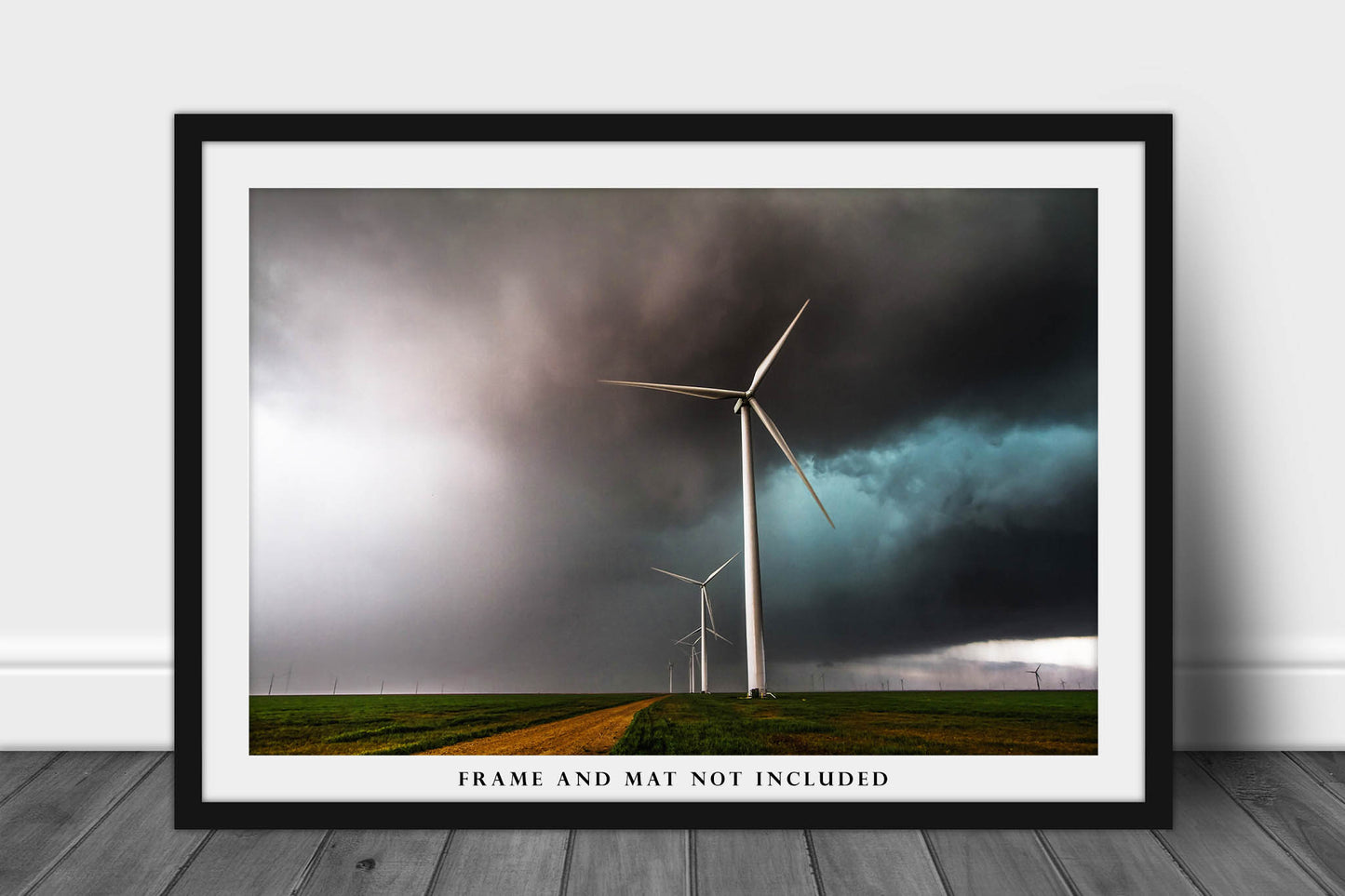 Wind Turbine Picture - Fine Art Photography Print of Wind Farm and Storm in Texas Panhandle Renewable Energy Wall Art Photo Decor