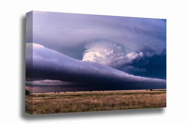 Storm canvas wall art of a supercell thunderstorm spanning the horizon on a stormy spring day in Texas by Sean Ramsey of Southern Plains Photography.