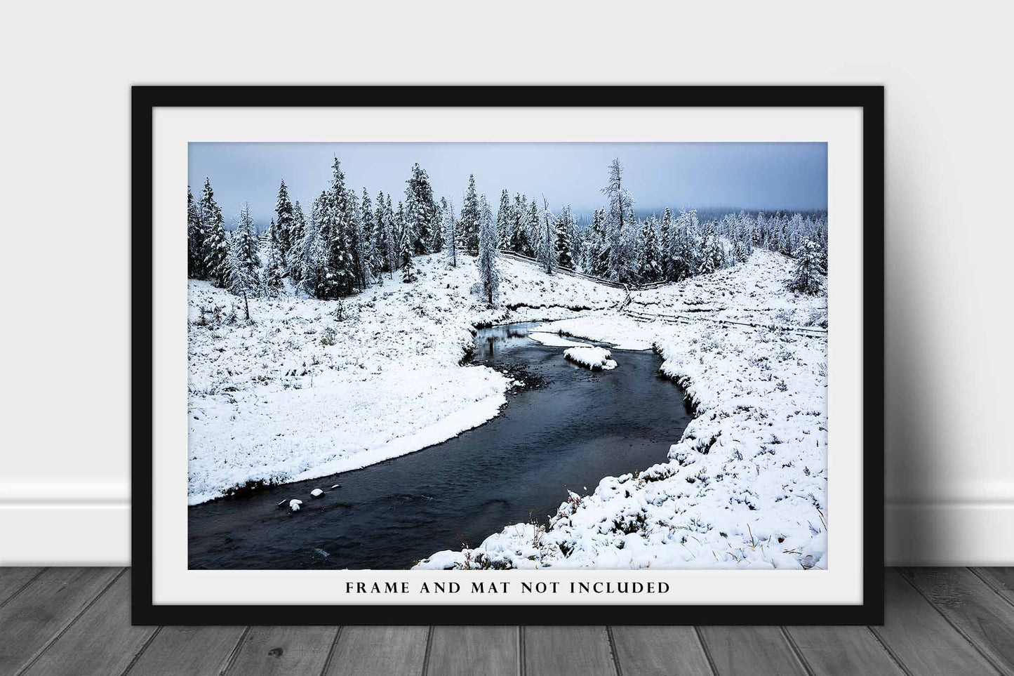Rocky Mountain Photography Print (Not Framed) Picture of Wind River and Forest Covered in Snow on Winter Day in Wyoming Western Wall Art Nature Decor
