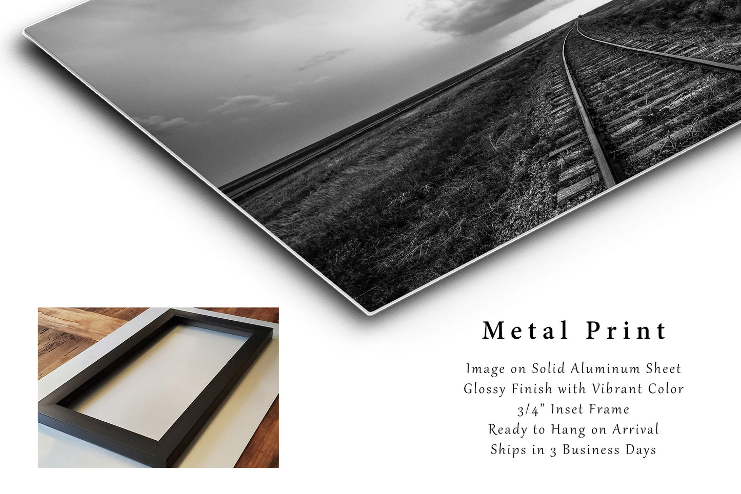 Storm Metal Print | Wanderlust Photography | Kansas Wall Art | Train Tracks Photo | Railroad Decor | Ready to Hang