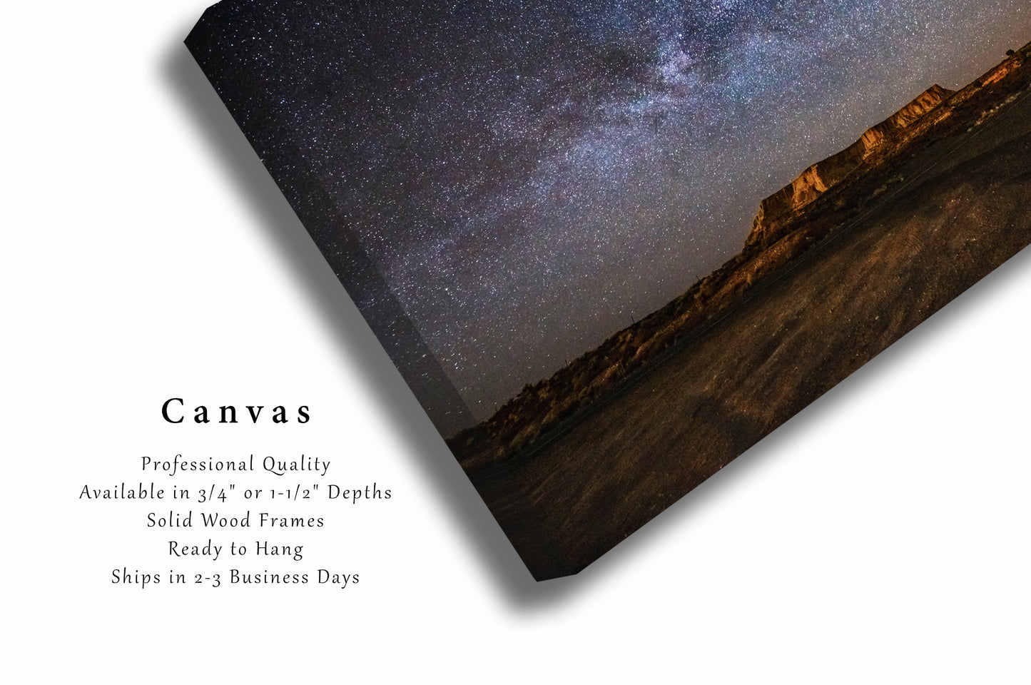 Night Sky Canvas | Milky Way over Mesa Gallery Wrap | Desert Photography | Arizona Wall Art | Celestial Decor | Ready to Hang