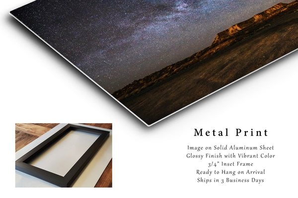 Celestial Metal Print - Picture of Milky Way Over Mesa in Arizona Desert - Southwestern Night Sky Wall Art Photography Galaxy Artwork Decor