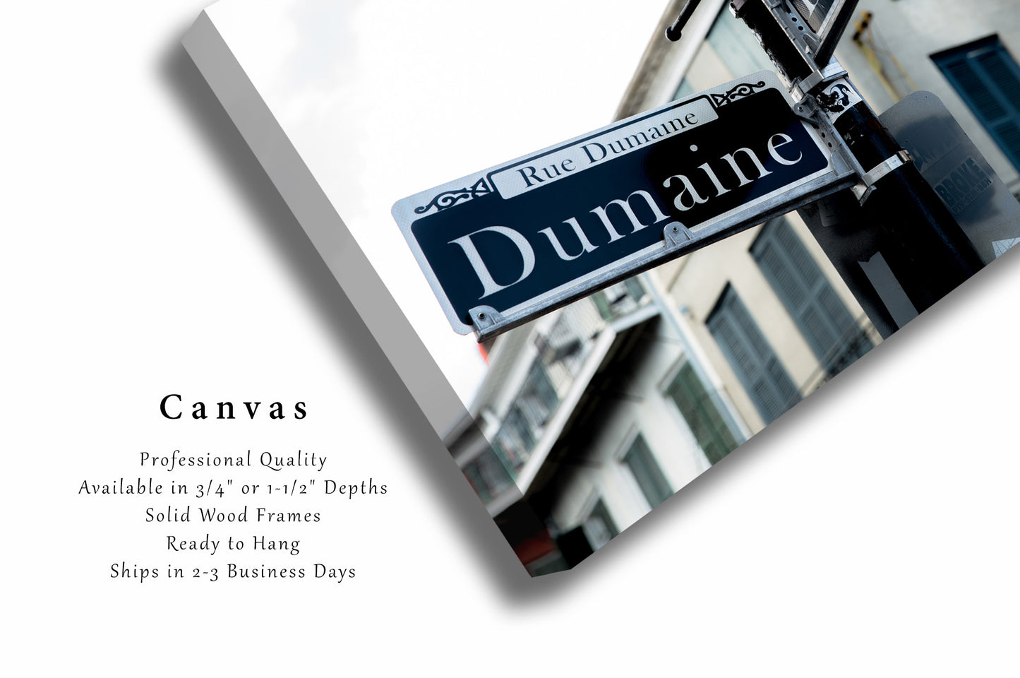 NOLA Canvas Wall Art (Ready to Hang) Gallery Wrap of Street Signs at Intersection of Dumaine and Bourbon Street in New Orleans Louisiana Photography French Quarter Decor