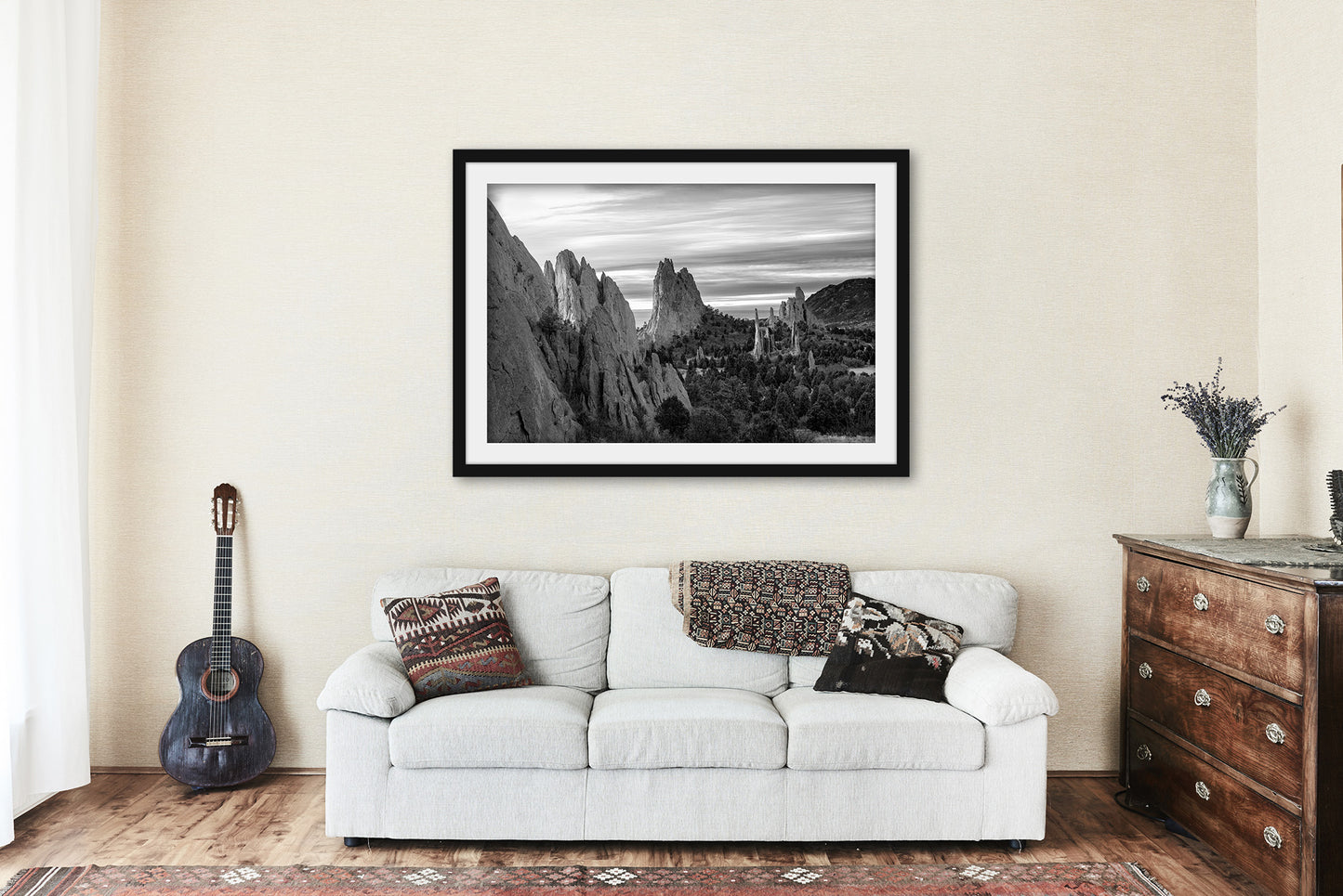Garden of the Gods Framed and Matted Print | Western Landscape Photo | Black and White Decor | Colorado Photography | Rocky Mountain Wall Art | Ready to Hang