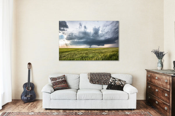 Canvas Wall Art | Tornado Photo | Storm Gallery Wrap | Kansas Photography | Extreme Weather Picture | Thunderstorm Decor