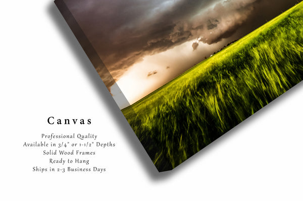 Canvas Wall Art | Supercell Thunderstorm Over Wheat Field Photo | Weather Gallery Wrap | Oklahoma Photography | Sky Picture | Nature Decor