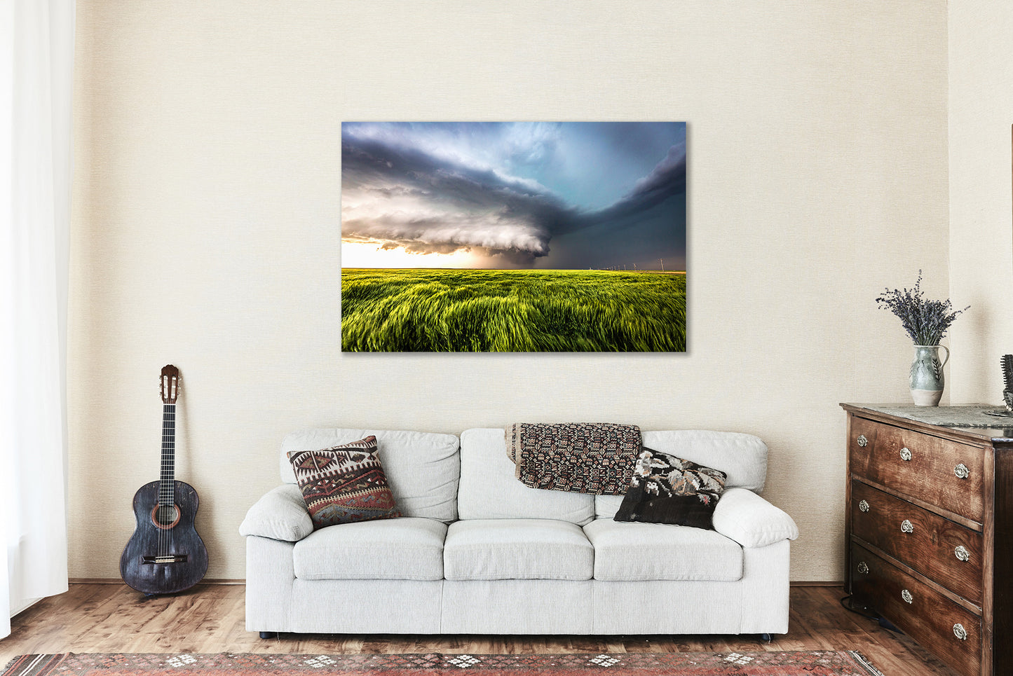 Supercell Thunderstorm Canvas | Storm Gallery Wrap | Kansas Photography | Weather Wall Art | Nature Decor | Ready to Hang