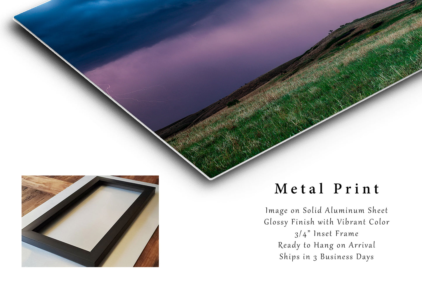 Metal Print | Lightning Photo | Kansas Artwork | Storm Wall Art | Thunderstorm Photography | Great Plains Decor