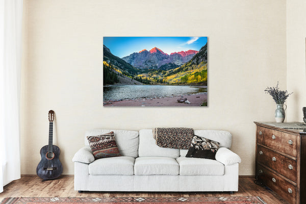 Canvas Wall Art | Maroon Bells Photo | Rocky Mountains Gallery Wrap | Aspen Colorado Photography | Landscape Picture | Western Decor