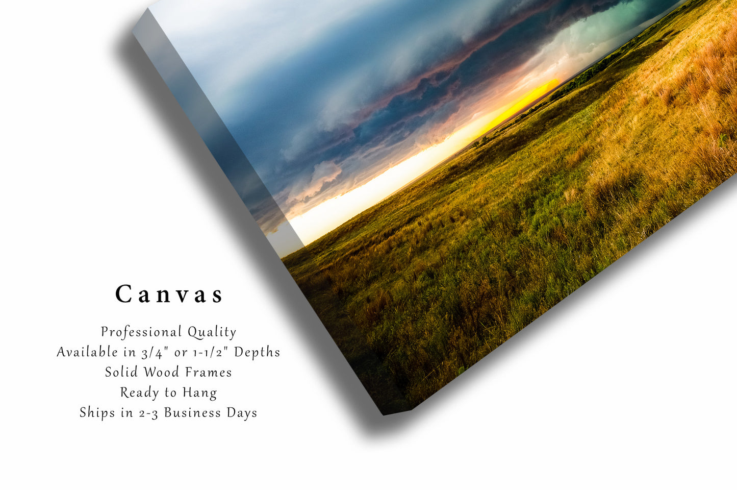 Canvas Wall Art | Supercell Thunderstorm Photo | Prairie Gallery Wrap | Kansas Photography | Great Plains Picture | Western Decor