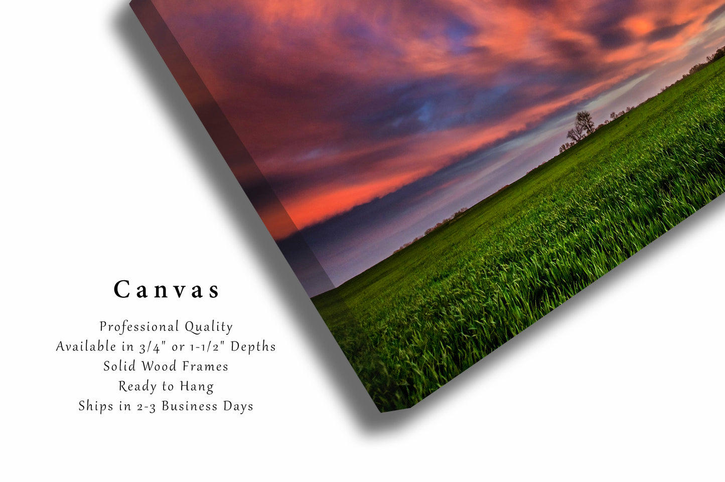 Colorful Clouds at Sunset Canvas | Scenic Sky Gallery Wrap | Oklahoma Photography | Great Plains Wall Art | Nature Decor | Ready to Hang