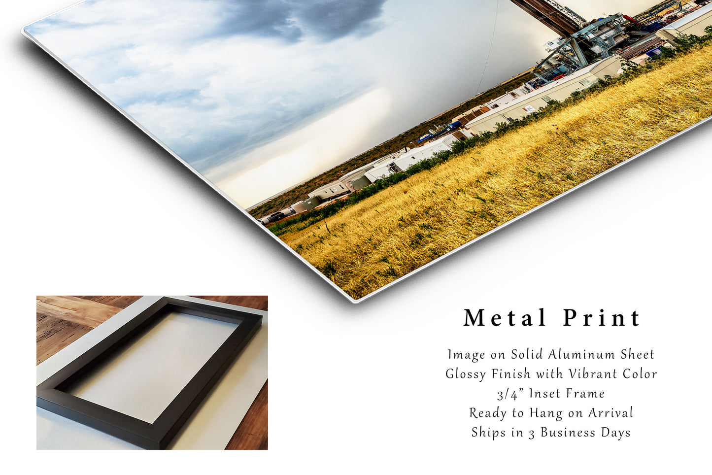 Drilling Rig Metal Print | Storm Photography | Oil and Gas Wall Art | Oklahoma Photo | Oilfield Decor | Ready to Hang